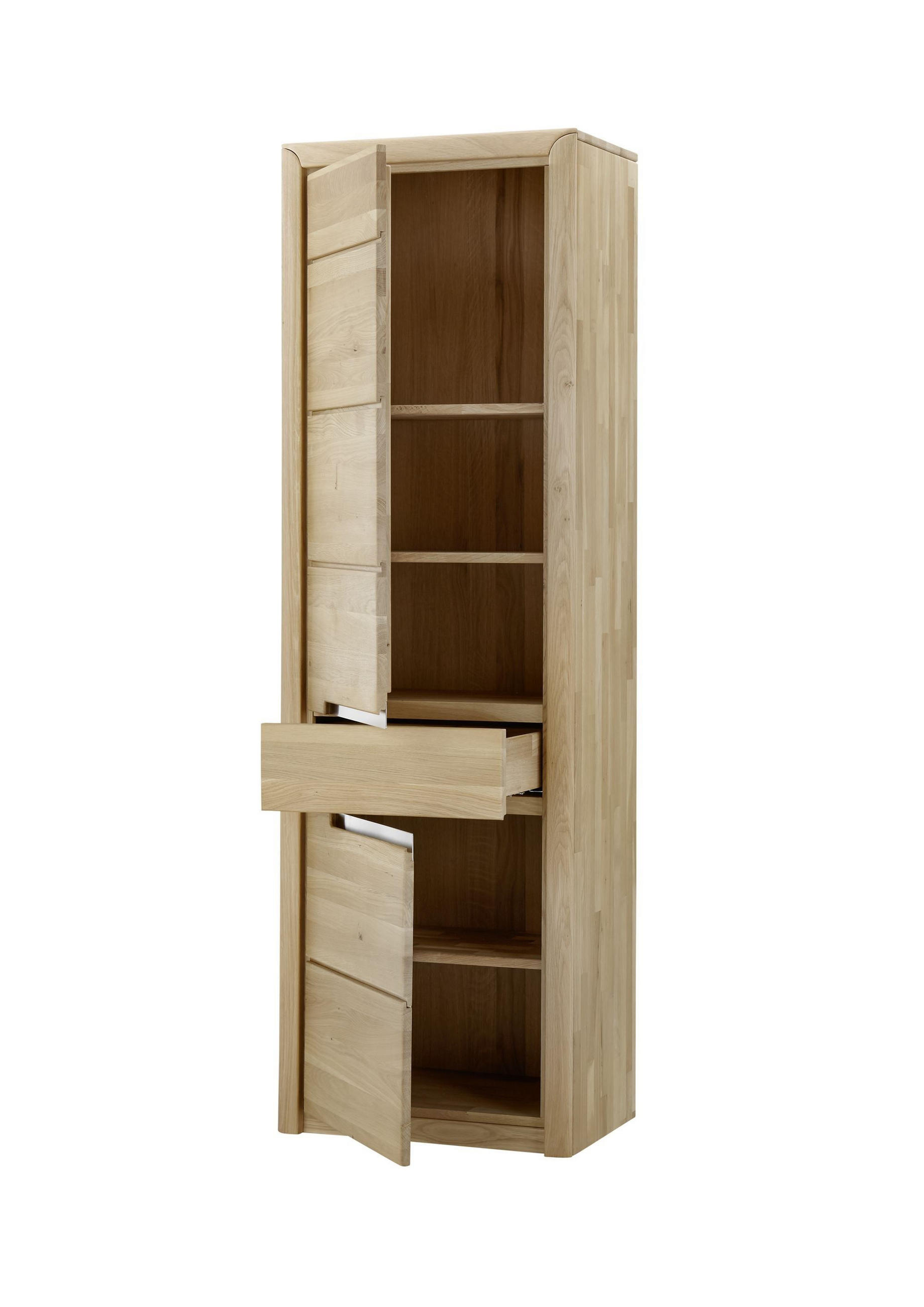 STAURAUMSCHRANK Ianka 63x198x41 aus Massivholz Wildeiche Bianco geölt - Wildeiche, Holz (63/198/41cm) - 58aufmkessel