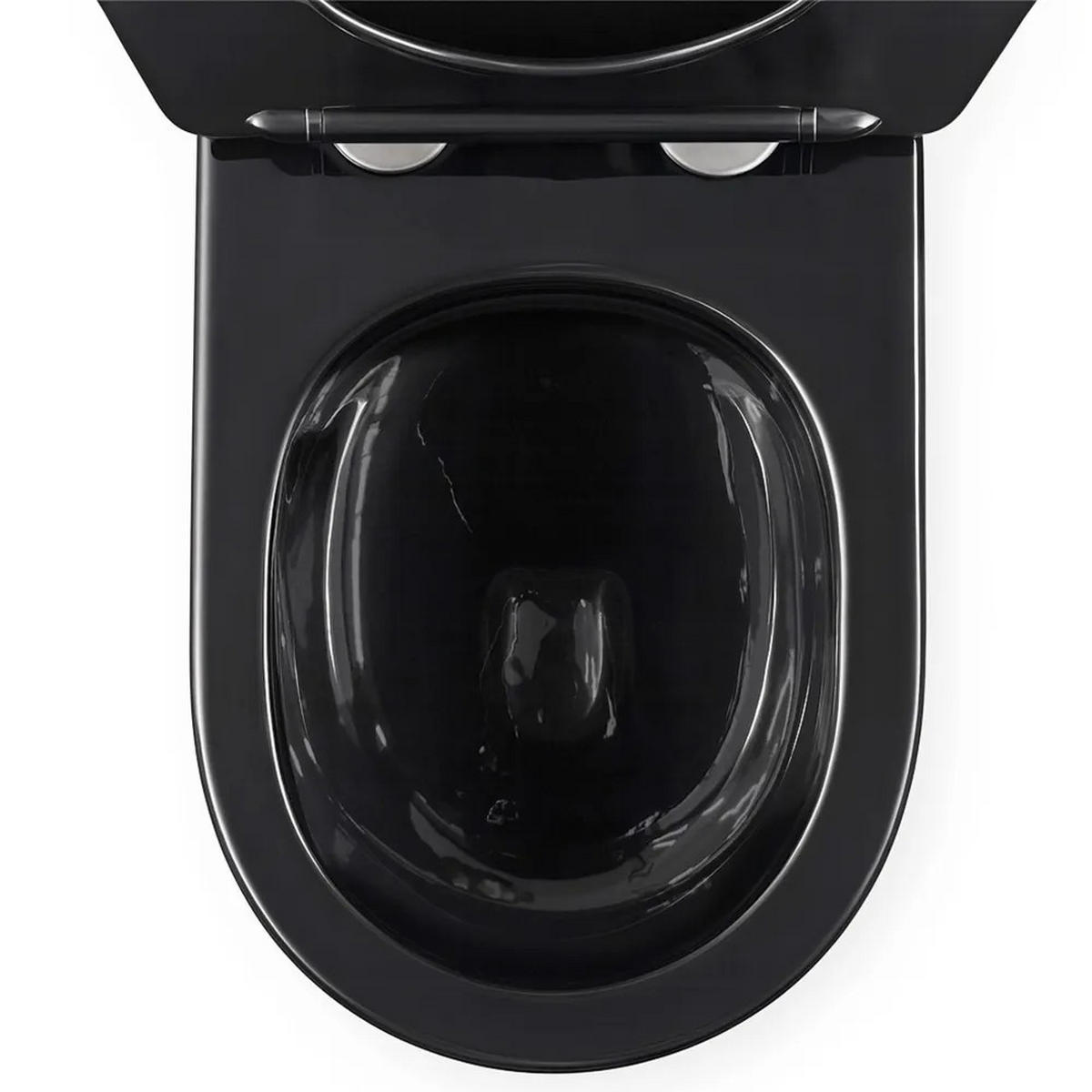 WC Schüssel Randlos Rea Carlo Mini Tornado Black Brush Gold - Schwarz, Keramik (36/37/49cm) - REA