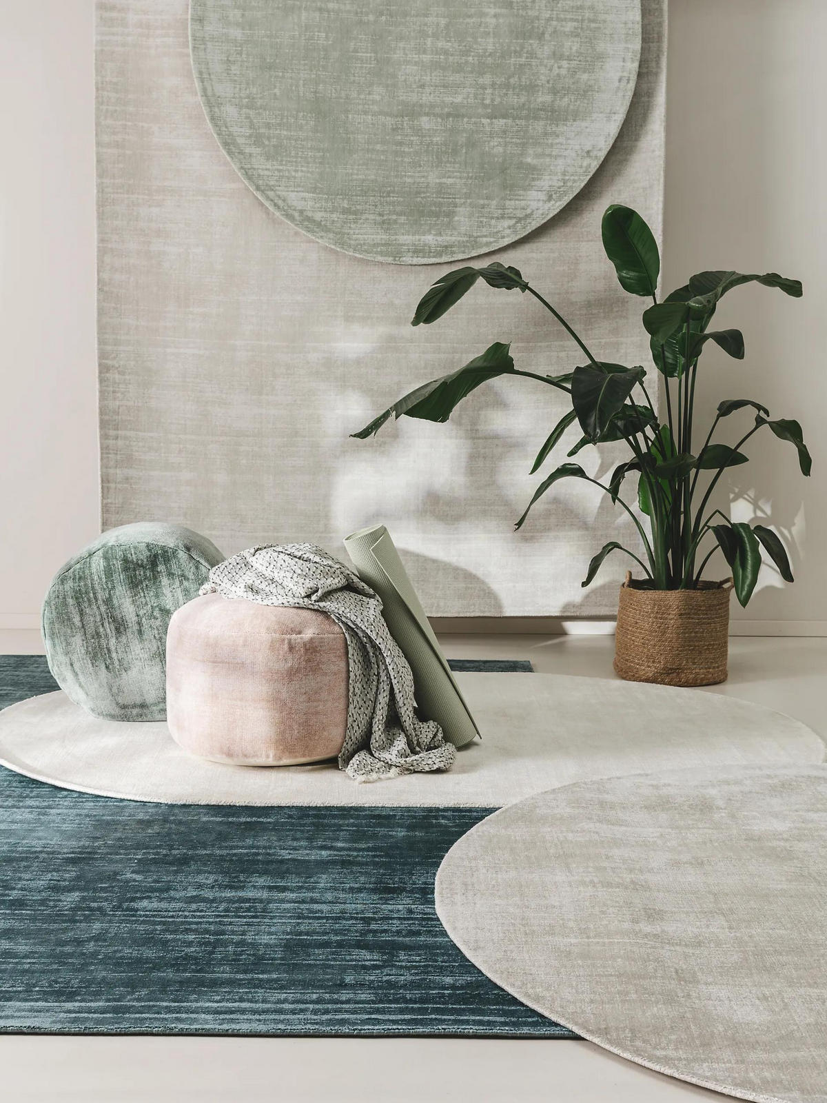 VISKOSETEPPICH Nova Hellgrau 160x230 cm - Hellgrau, Naturmaterialien/Textil (160/230cm) - benuta Pure