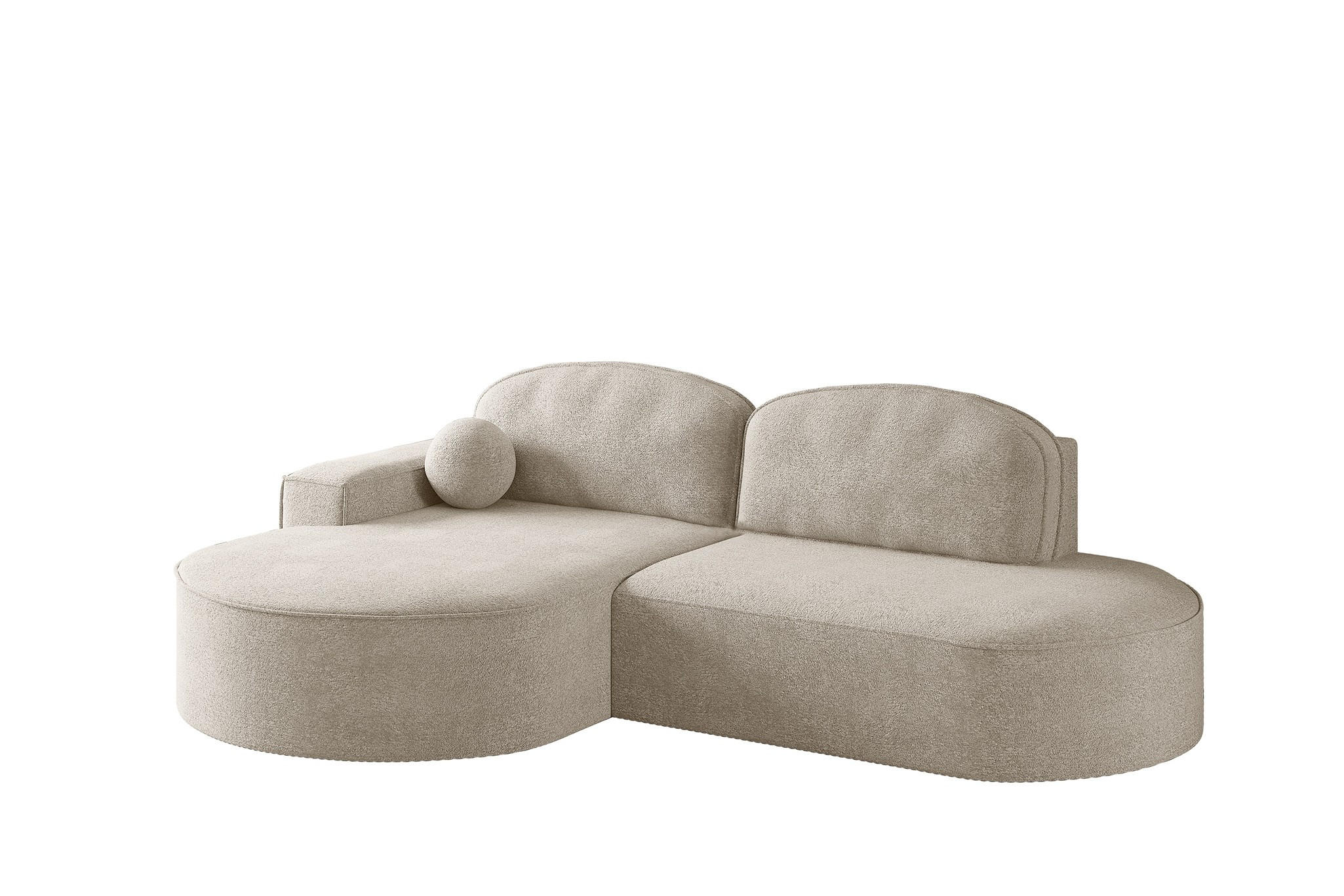 ECKSOFA Girona Mit Schlaffunktion - Creme, Holzwerkstoff/Textil (278/179cm) - Fun Möbel