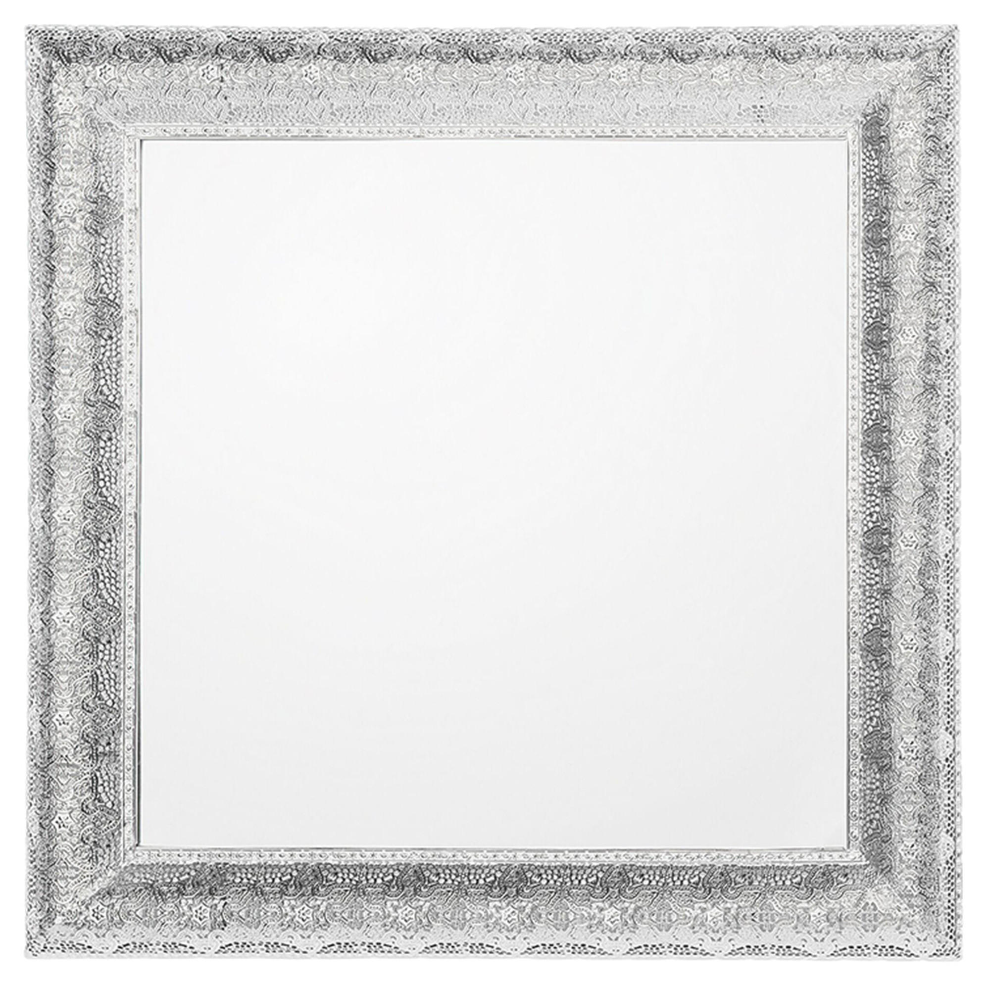 WANDSPIEGEL silber quadratisch 65/65 cm Cavan - Silberfarben, Metall (65/65/4cm) - Beliani