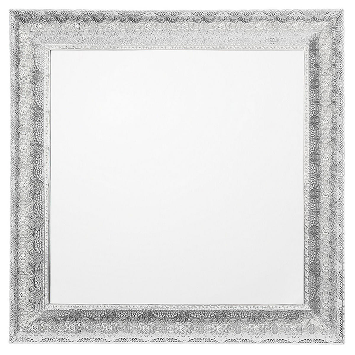 WANDSPIEGEL silber quadratisch 65/65 cm Cavan - Silberfarben, Metall (65/65/4cm) - Beliani