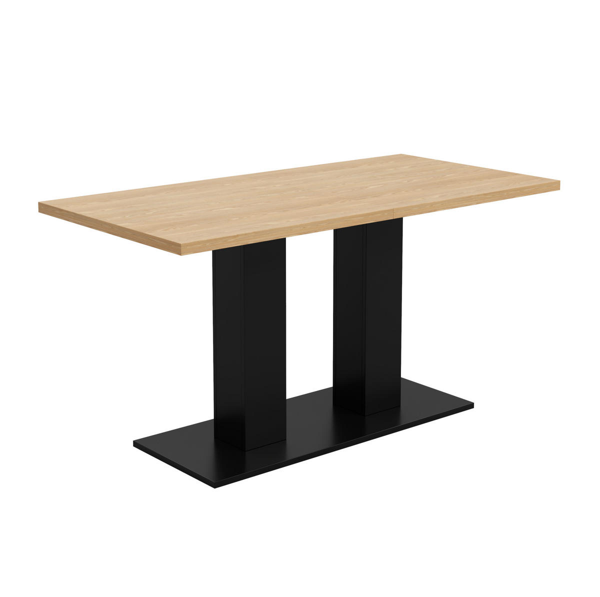 ESSTISCH 140/180/70 cm aus MDF mit Ausziehfunktion und 30 mm Tischplatte, Natur - Hellbraun/Schwarz, Holzwerkstoff (180/70/75cm) - Redom