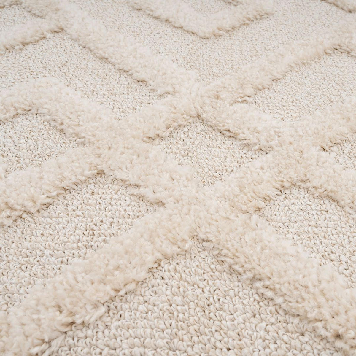 WEBTEPPICH Sade Beige - Beige, Textil (120/170cm) - Kukoon Rugs
