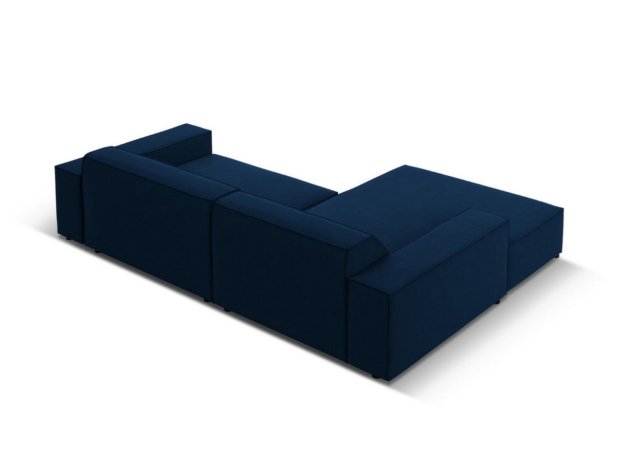 MODULARES-ECKSOFA links Jodie aus Samt königsblau 3 Sitzplätze - Blau, Textil (166/224cm) - Micadoni