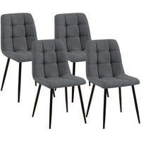 STUHL 4 Stoff Grau - Schwarz/Grau, Textil/Metall (45/84/55cm) - CLP