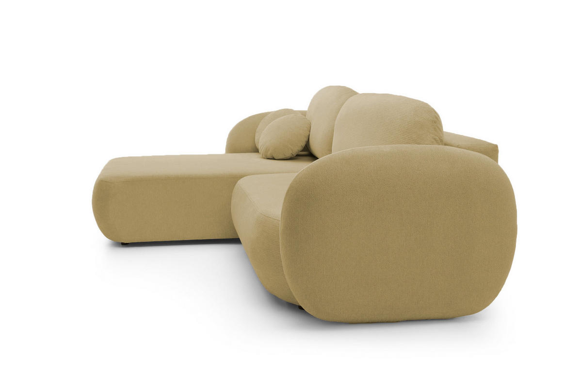 ECKSOFA OLIO L-Form Schlaffunktion mit Bettkasten, lose Rückenkissen, freistehend, LINKS 174x248 cm Olive green - Olivgrün, Holz/Textil (174/248cm) - DomoHome