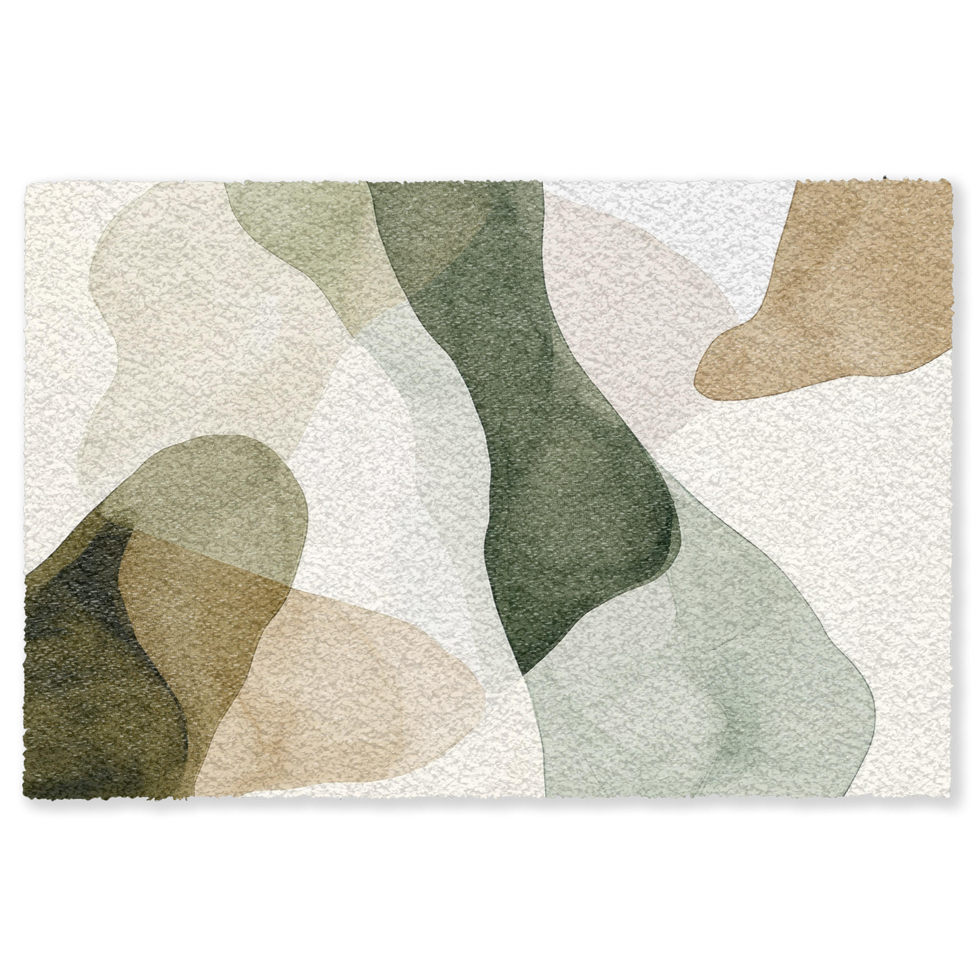 FUSSMATTE Japandi - Abstrakt - Grün Schmutzfangmatte 180x120 cm - Multicolor, Kunststoff (180/120cm) - MuchoWow