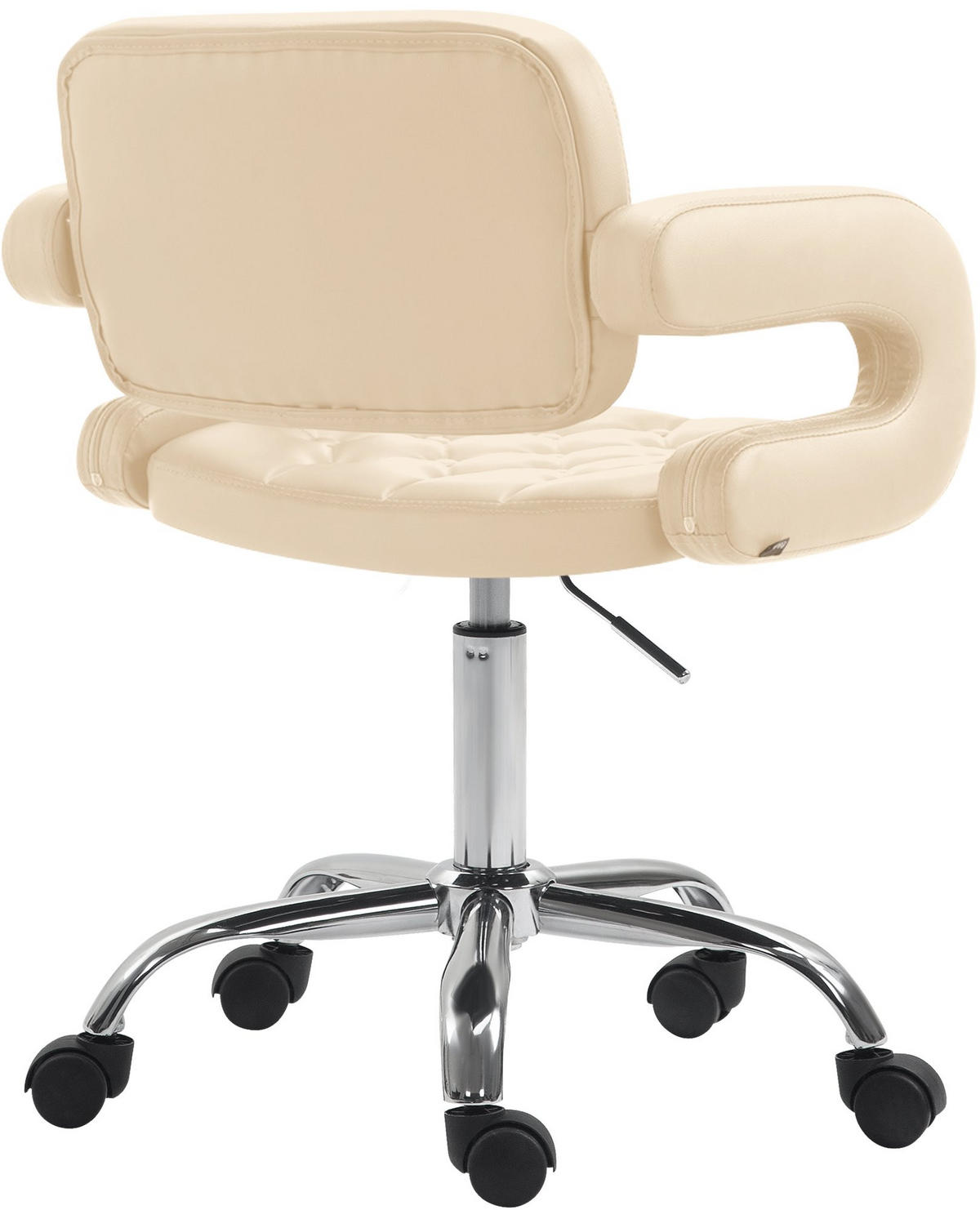 DREHSTUHL Lederlook creme - Chromfarben/Creme, Textil/Metall (62/78/55cm) - CLP