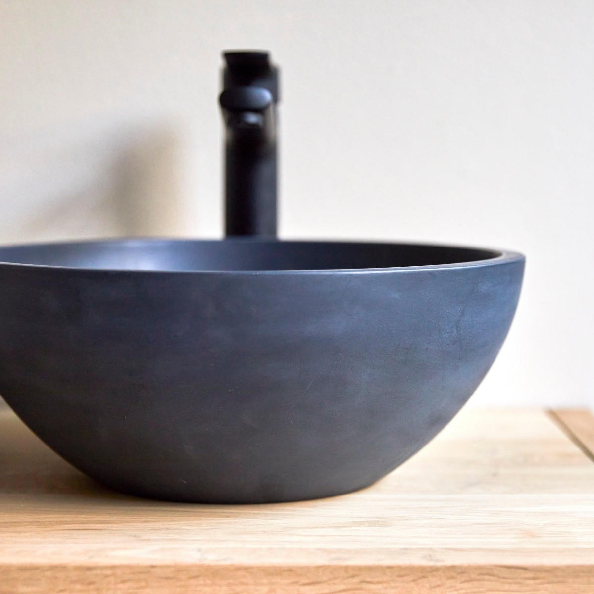 WASCHBECKEN Micha Schwarz aus Terrazzo - Schwarz, Stein (36/15/36cm) - Tikamoon