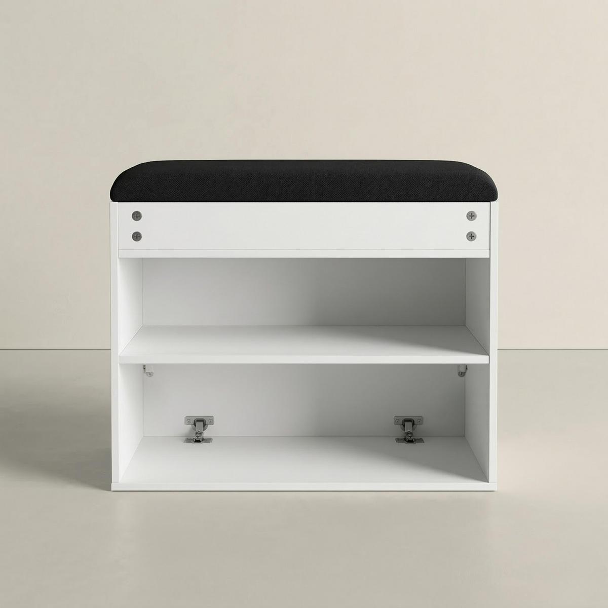 SCHUHSCHRANK Vira 60/50/35 cm Sitzbank - Weiß, Holzwerkstoff (60/50/35cm) - BOXIMO