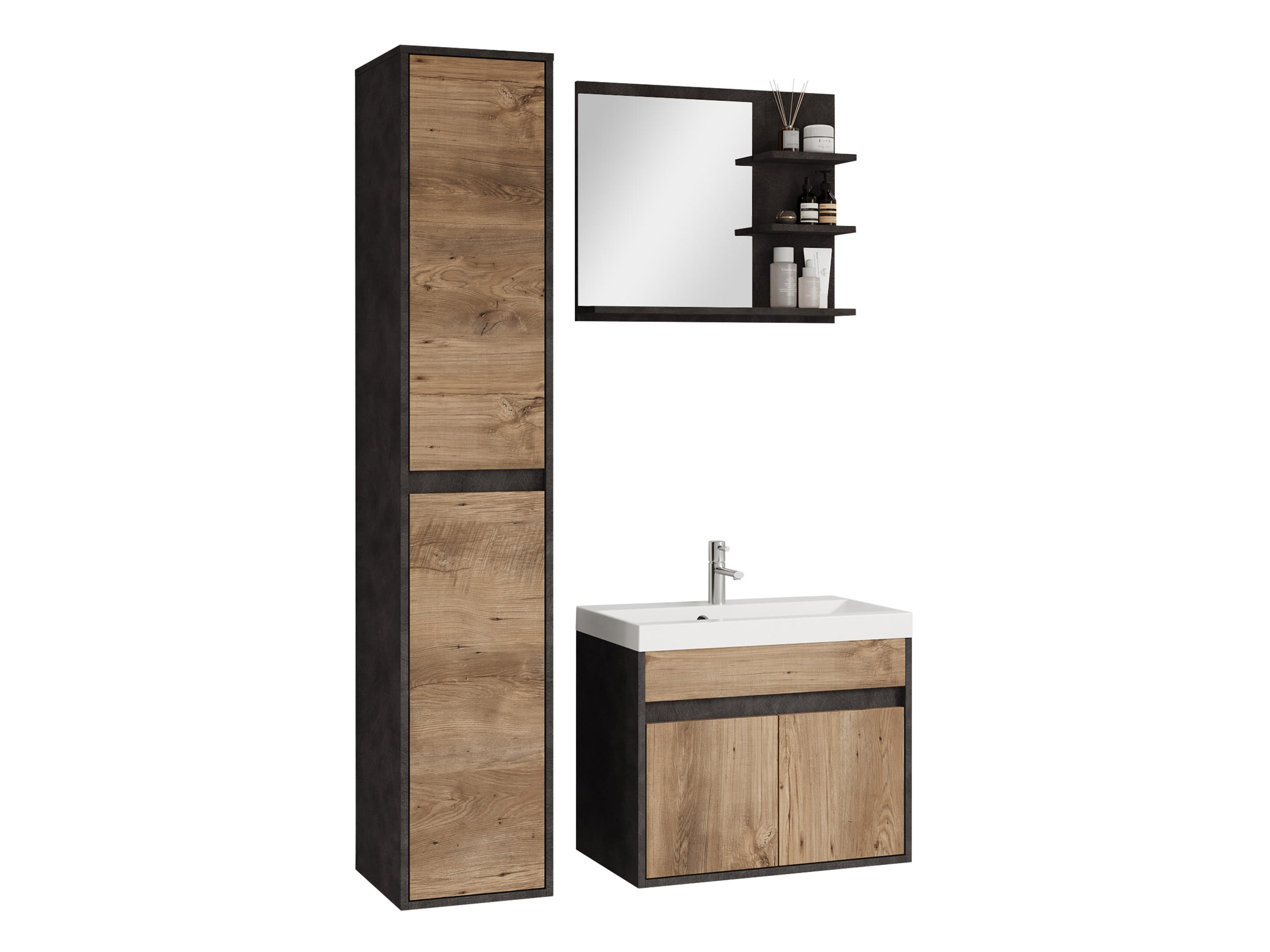 BADMÖBEL-SET Cyprus - Braun, Holzwerkstoff (31/160/31cm) - MIRJAN24