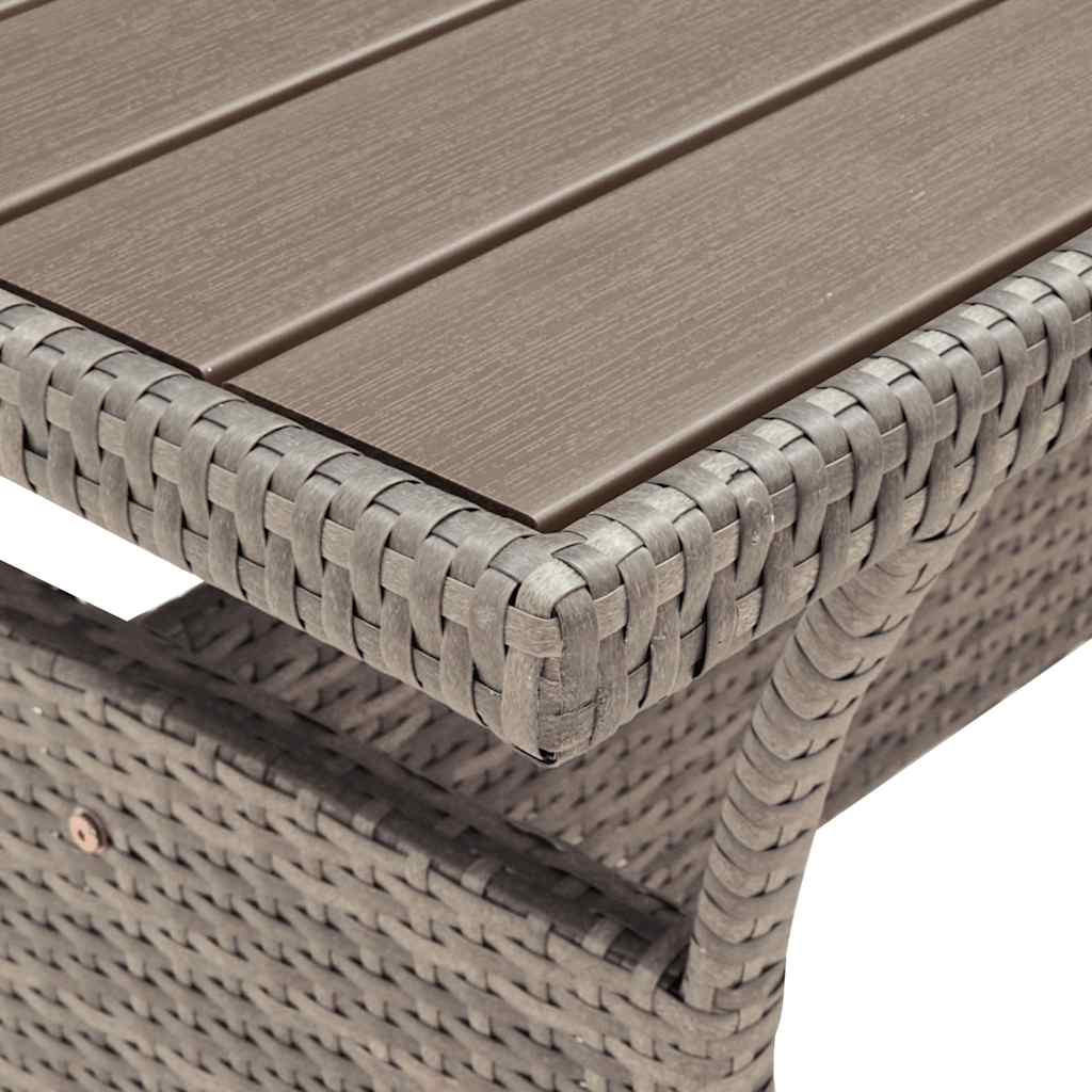 GARTENTISCH Grau 120/70/66 Cm Poly Rattan - Grau, Kunststoff (70/120/66cm) - vidaXL
