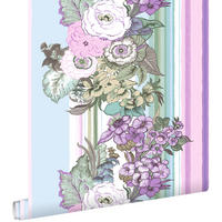 TAPETE Blumenmuster 53 cm x 10.05 m - Lila, Papier (53/1000cm) - ESTAhome