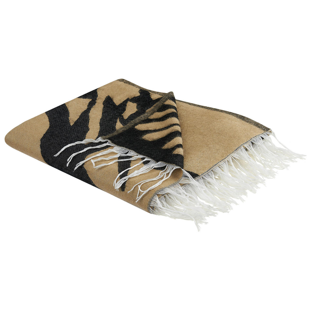 DECKE Beige Kudiya 130/170 cm - Beige, Textil (130/170cm) - Beliani