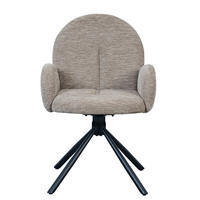 ESSTUHL 2er-Set Taupe Drehbar mit Armlehnen & Metallbeinen - Taupe, Metall (53.5/86.5/36cm) - PANGIVO