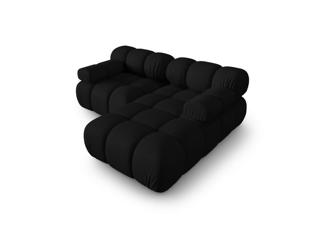 ECKSOFA modular rechts Bellis aus 3D-Stoff schwarz 3 Sitzplätze - Schwarz, Textil (155/188cm) - Micadoni
