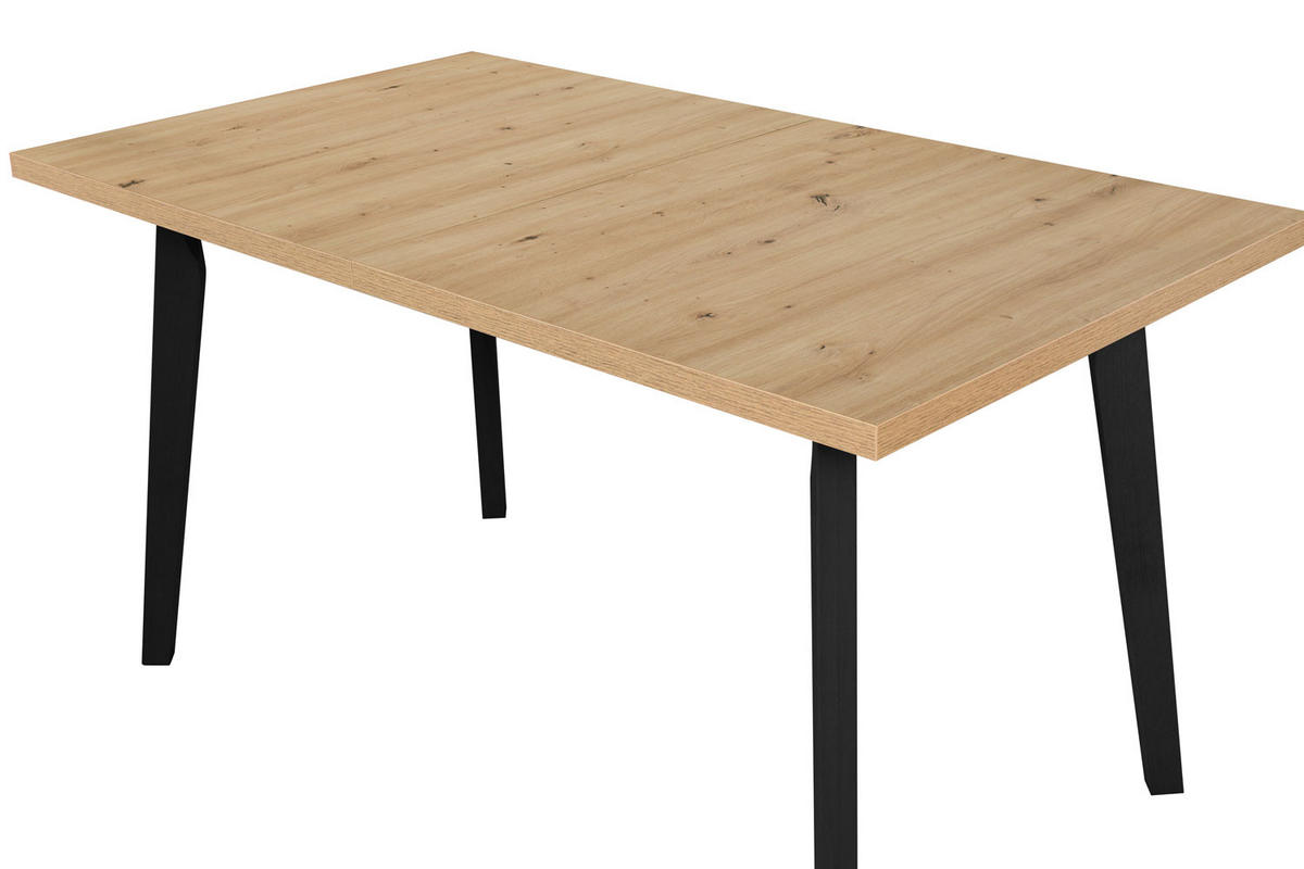 ESSZIMMER SET Nilo 12 weiß / schwarz / Grandson Eiche / grau 140 / 80 / 94cm - Schwarz/Grau, Holz/Holzwerkstoff (140/94/80cm) - Feldmann-Wohnen