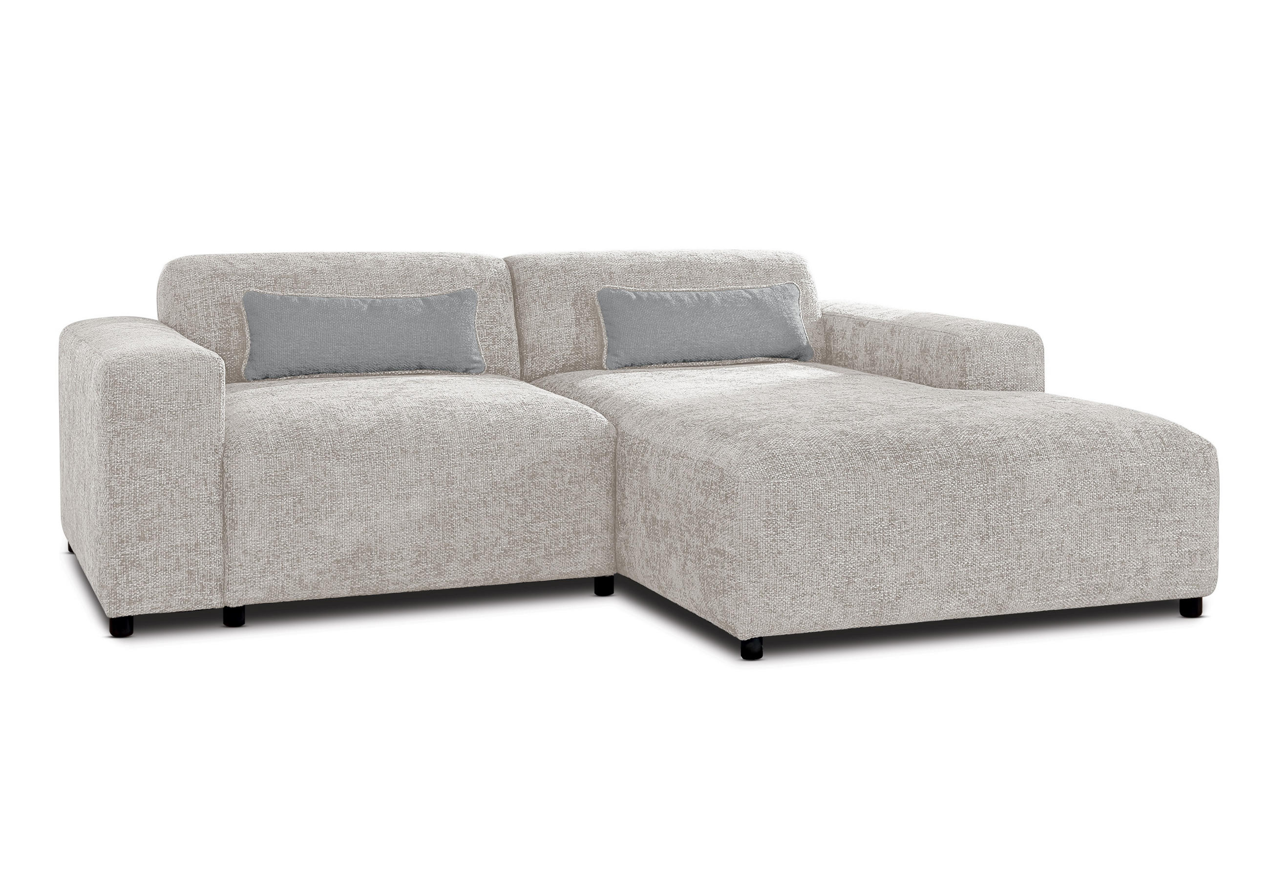 ECKSOFA L Form Jughlio Beige 240/165/75 cm Rechts mit Schlaffunktion - Beige/Schwarz, Kunststoff/Textil (240/165cm) - AX Living