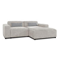 ECKSOFA L Form Jughlio Beige 240/165/75 cm Rechts mit Schlaffunktion - Beige/Schwarz, Kunststoff/Textil (240/165cm) - AX Living