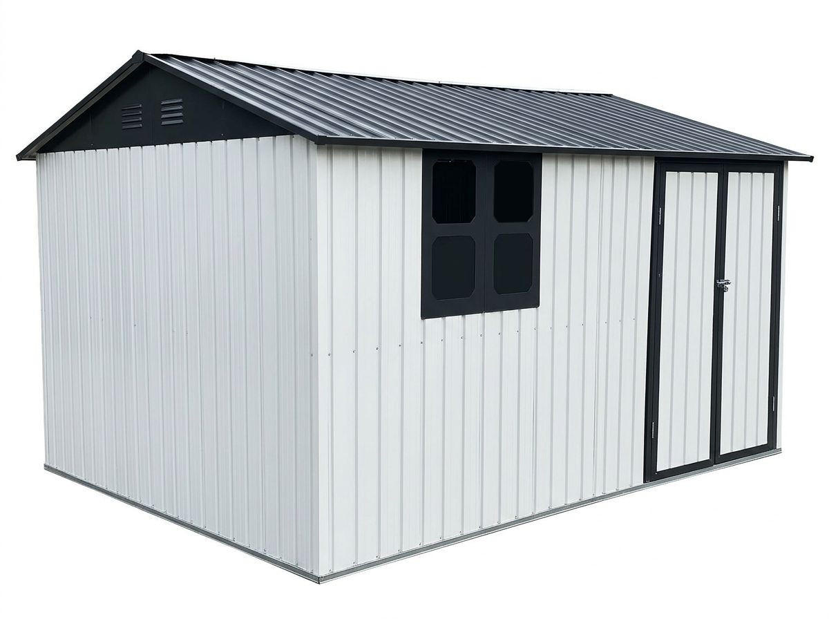 GERÄTEHAUS 213/130/185 cm Braun mit Schiebetüren und Fundamente - Braun, Metall (130/185/213cm) - Oxeza