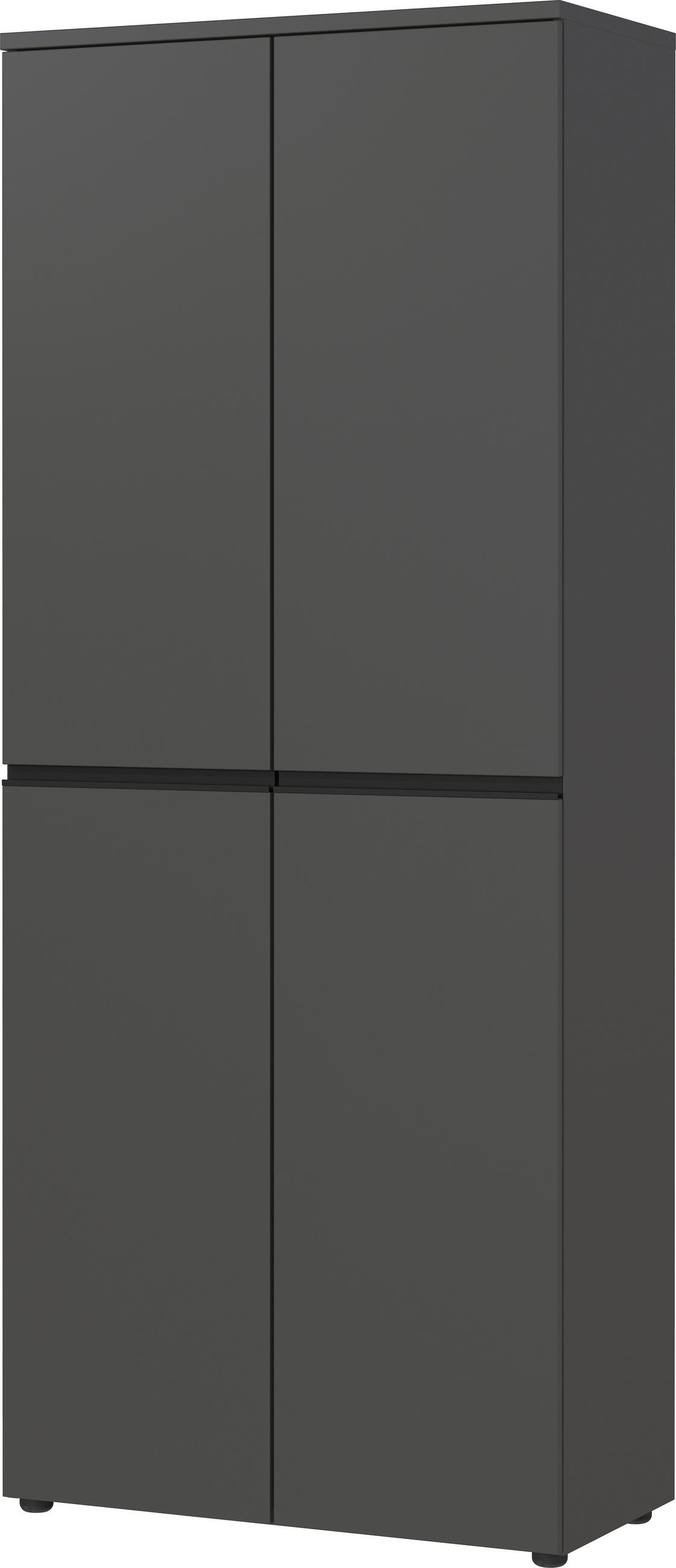 AKTENSCHRANK STUTTGART, 197 cm hoch, 5 Ordnerhöhen, Soft-Close Graphit - Schwarz, Holzwerkstoff (81/197/40cm) - KADIMA DESIGN