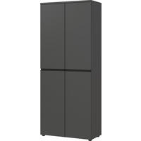 AKTENSCHRANK STUTTGART, 197 cm hoch, 5 Ordnerhöhen, Soft-Close Graphit - Schwarz, Holzwerkstoff (81/197/40cm) - KADIMA DESIGN