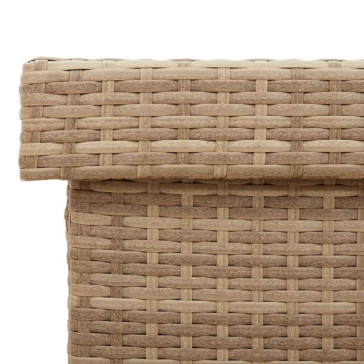 GARTENTRUHE Mit Rollen Beige 110/55/73 Cm Poly Rattan - Beige, Kunststoff (55/73/110cm) - vidaXL