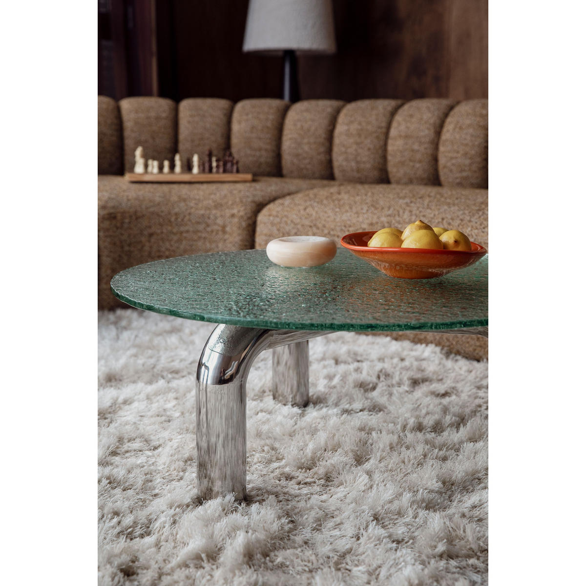 COUCHTISCH Marly Rund 60 cm Silber - Silberfarben, Glas (80/80/33.5cm) - Dutchbone