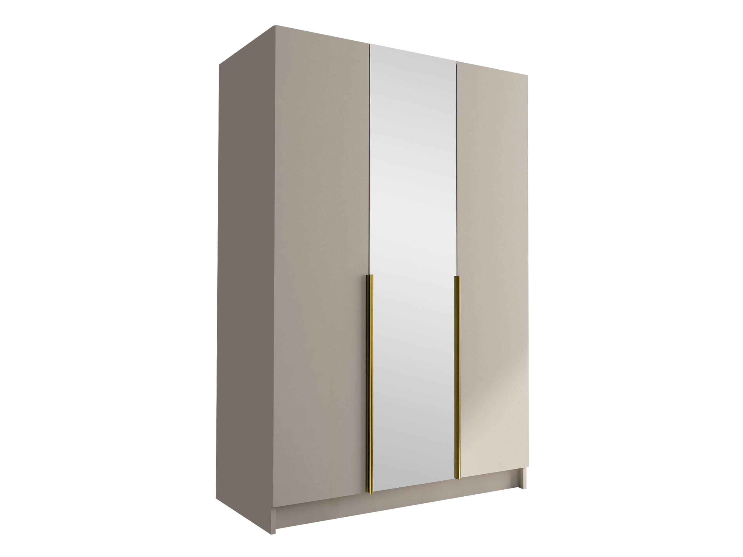 KLEIDERSCHRANK Calia II - Beige/Goldfarben, Holzwerkstoff/Metall (150/215/58cm) - MIRJAN24