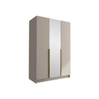 KLEIDERSCHRANK Calia II - Beige/Goldfarben, Holzwerkstoff/Metall (150/215/58cm) - MIRJAN24