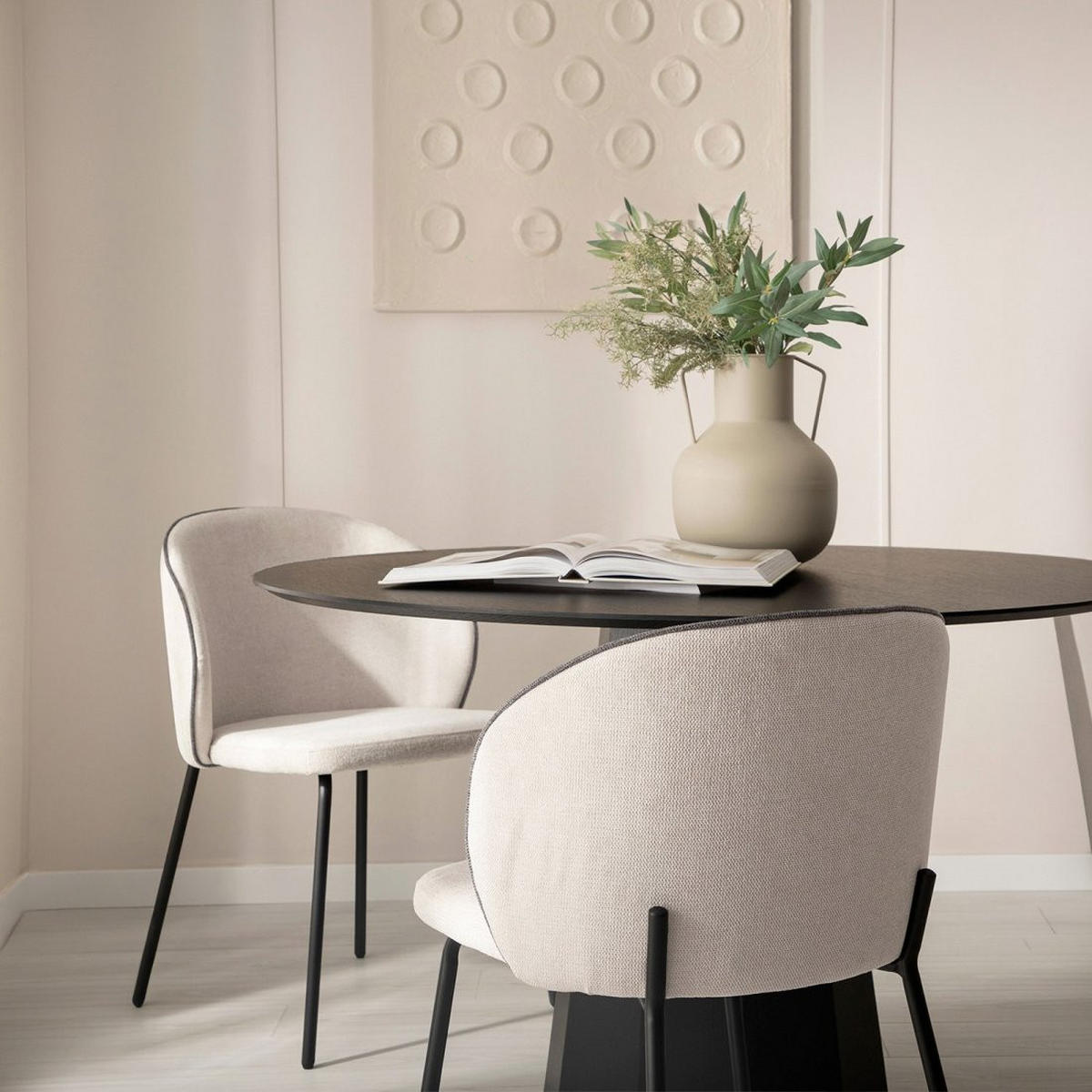 ESSZIMMERSTUHL Norah Beige 49 cm x 80 cm 4er-Set - Beige, Textil (49/80/56cm) - Klast Home