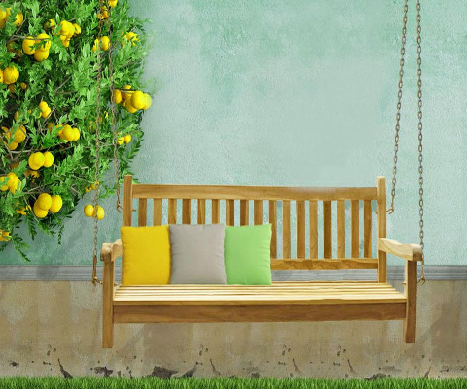 GARTENSCHAUKEL SUSANA - Beige, Holz (120/60/65cm) - SAM