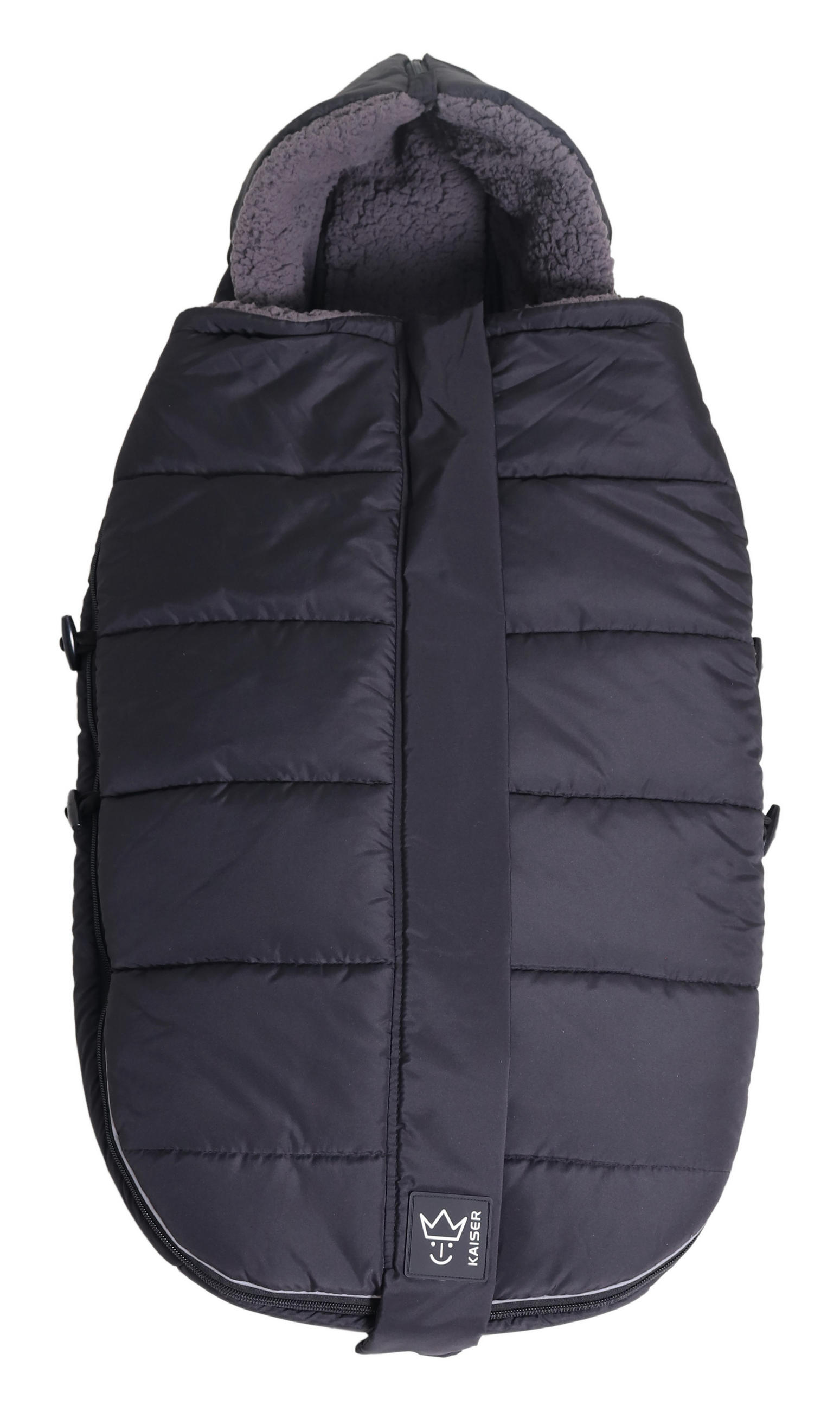 KINDERWAGEN-FUSSSACK Mila, black - Schwarz Hochglanz, Textil (48/7/105cm) - Kaiserbaby