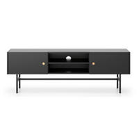 TV-LOWBOARD Divenos Schwarz 155 cm - Goldfarben/Schwarz, Holzwerkstoff/Metall (155/52/35cm) - Selsey