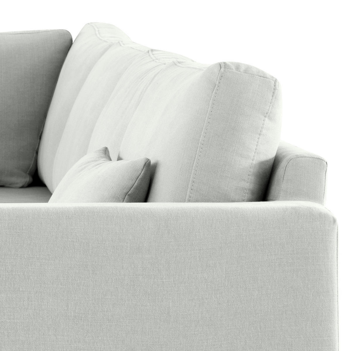 ECKSOFA mit Ottomane - Eichefarben/Grau, Naturmaterialien/Eichenholz (287/219cm) - home24