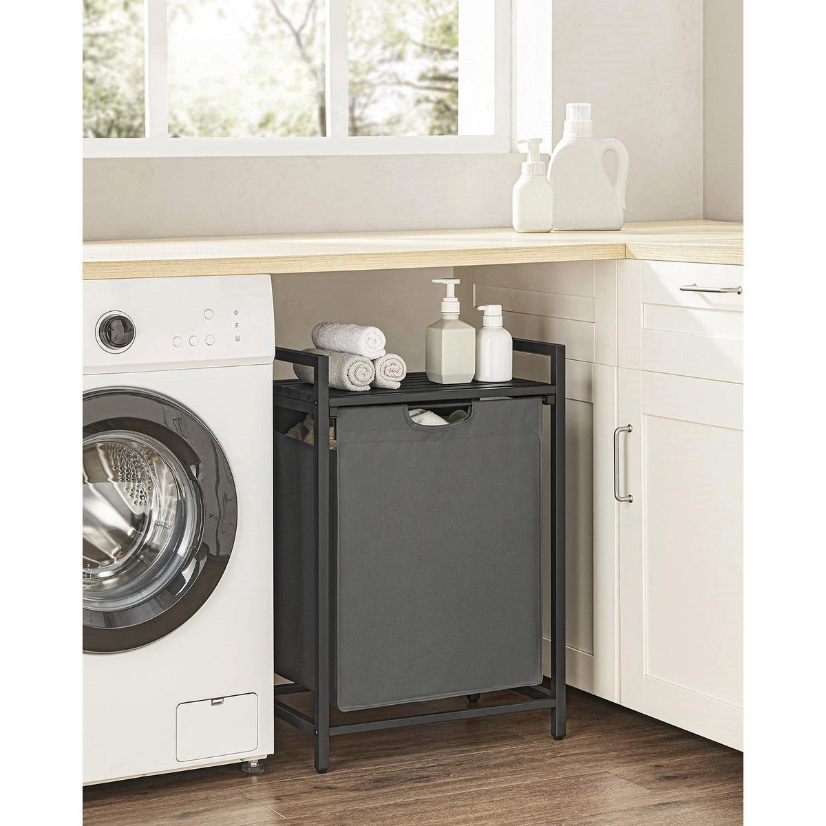 WÄSCHEKORB LUANDA - Grau, Holzwerkstoff (33/72/50cm) - Hansiro