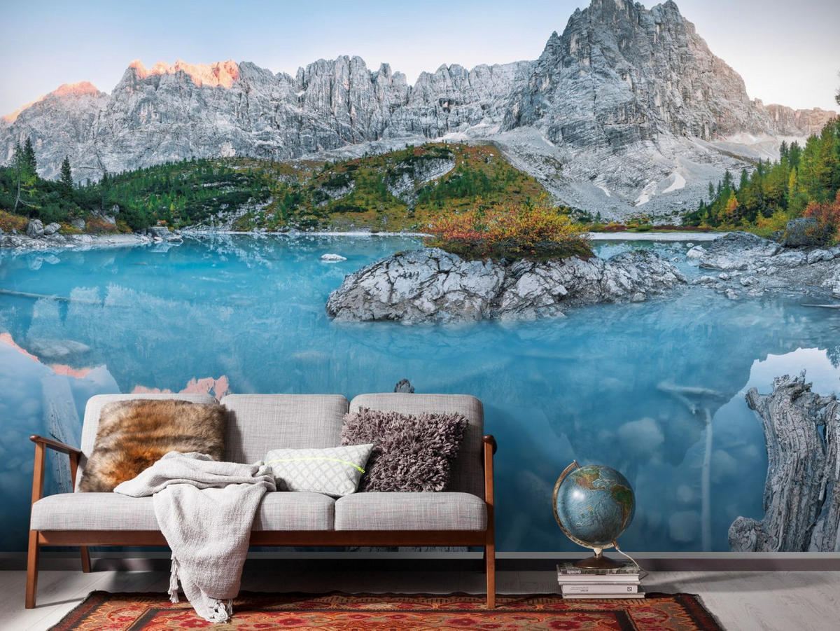 FOTOTAPETE alpine Landschaft 400 x 250 cm - Blau, Papier (400/250cm) - Sanders & Sanders
