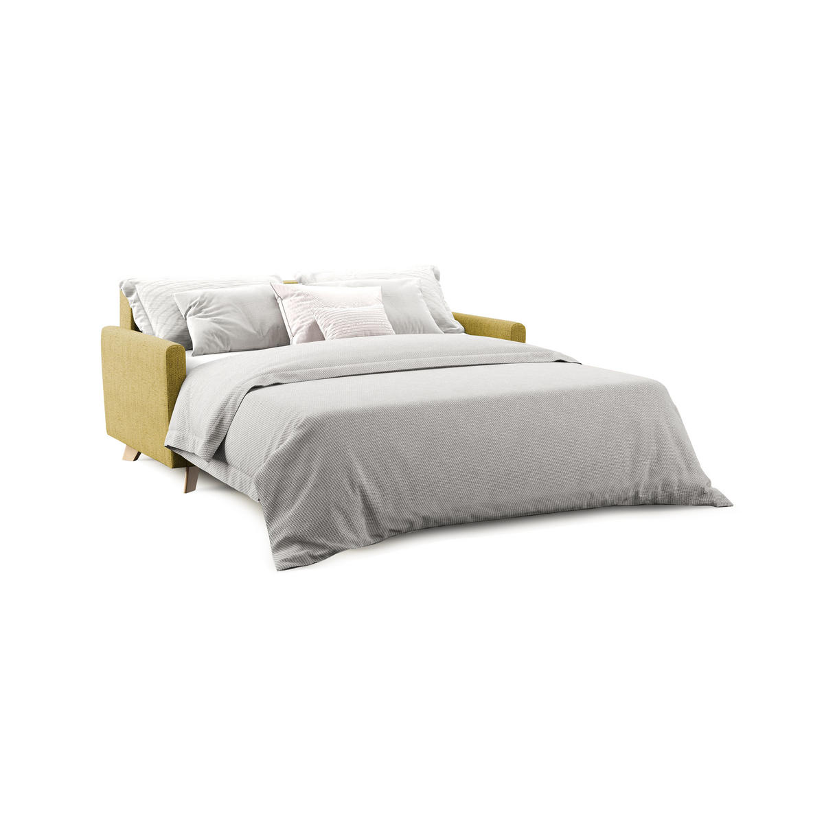 SCHLAFSOFA Edgar - Gelb, Textil (160/94/97cm) - Divani.store
