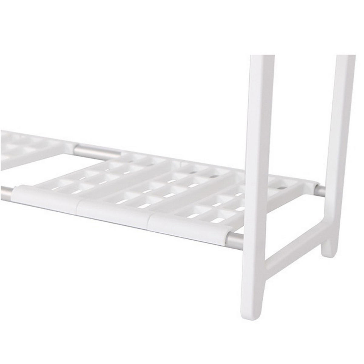 KÜCHENREGAL 2-Stufig Verstellbar Metall - Silberfarben/Weiß, Kunststoff/Metall (70/39/26.5cm) - Livingandhome