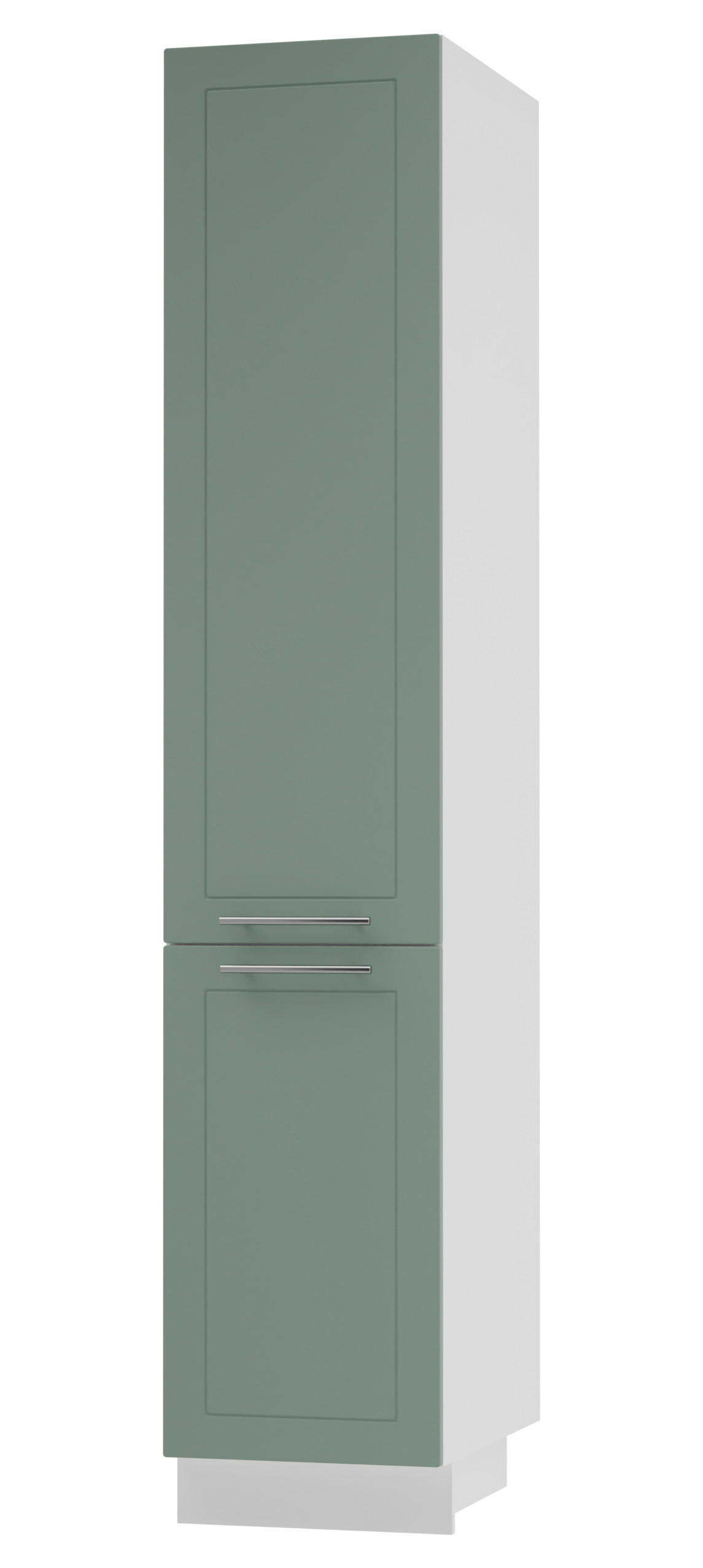 APOTHEKERSCHRANK Kvantum 2D14K/40/kargo Mint Matt / Weiß Matt 40 / 59 / 207cm - Weiß/Mintgrün, Holz/Holzwerkstoff (40/207/59cm) - Feldmann-Wohnen