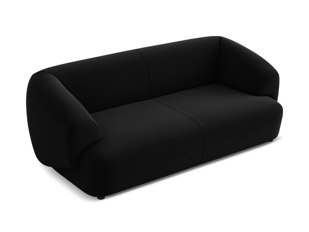 3-SITZER SOFA Samt Stoff Schwarz - Schwarz, Kunststoff/Textil (212/81/98cm) - Makamii