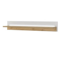 WANDBOARD weiß matt, Eiche Wotan 150 cm, Wandregal inklusive Beleuchtung - Eiche Wotan/Weiß, Holzwerkstoff (150/24/24cm) - Furn.Design
