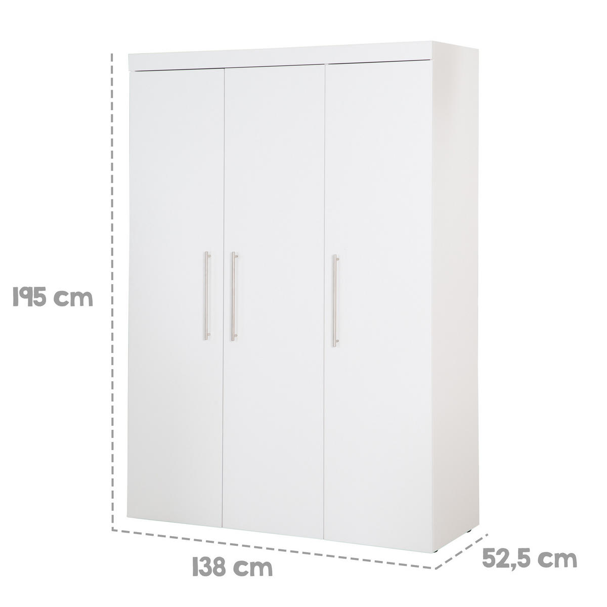 BABYZIMMER-SET Kimi 3-teilig - Silberfarben/Weiß, Holzwerkstoff/Metall (138/195/52.5cm) - Roba