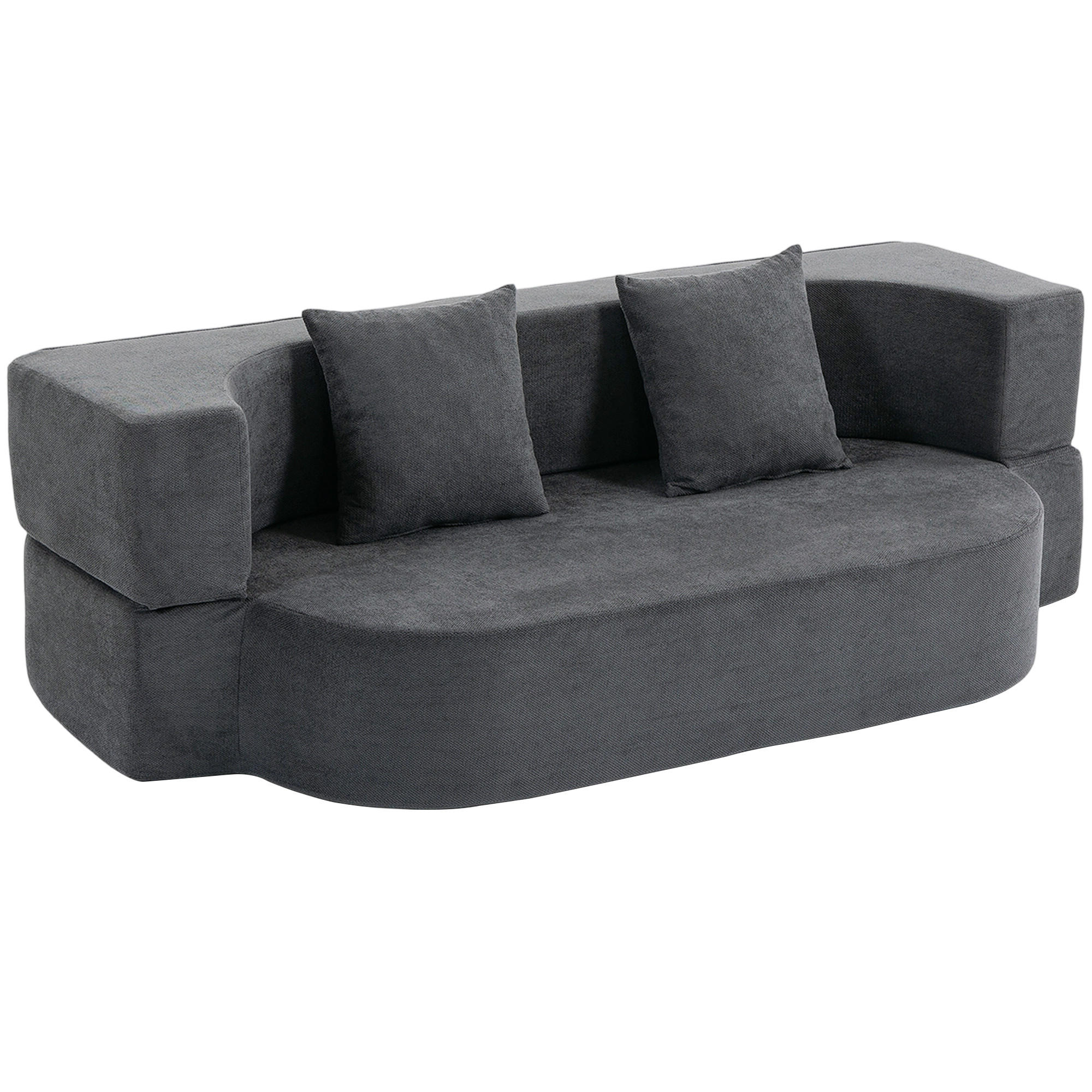SCHLAFSOFA Polyester Dunkelgrau - Dunkelgrau, Textil (80/60/190cm) - HOMCOM