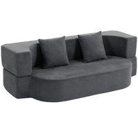SCHLAFSOFA Polyester Dunkelgrau - Dunkelgrau, Textil (80/60/190cm) - HOMCOM