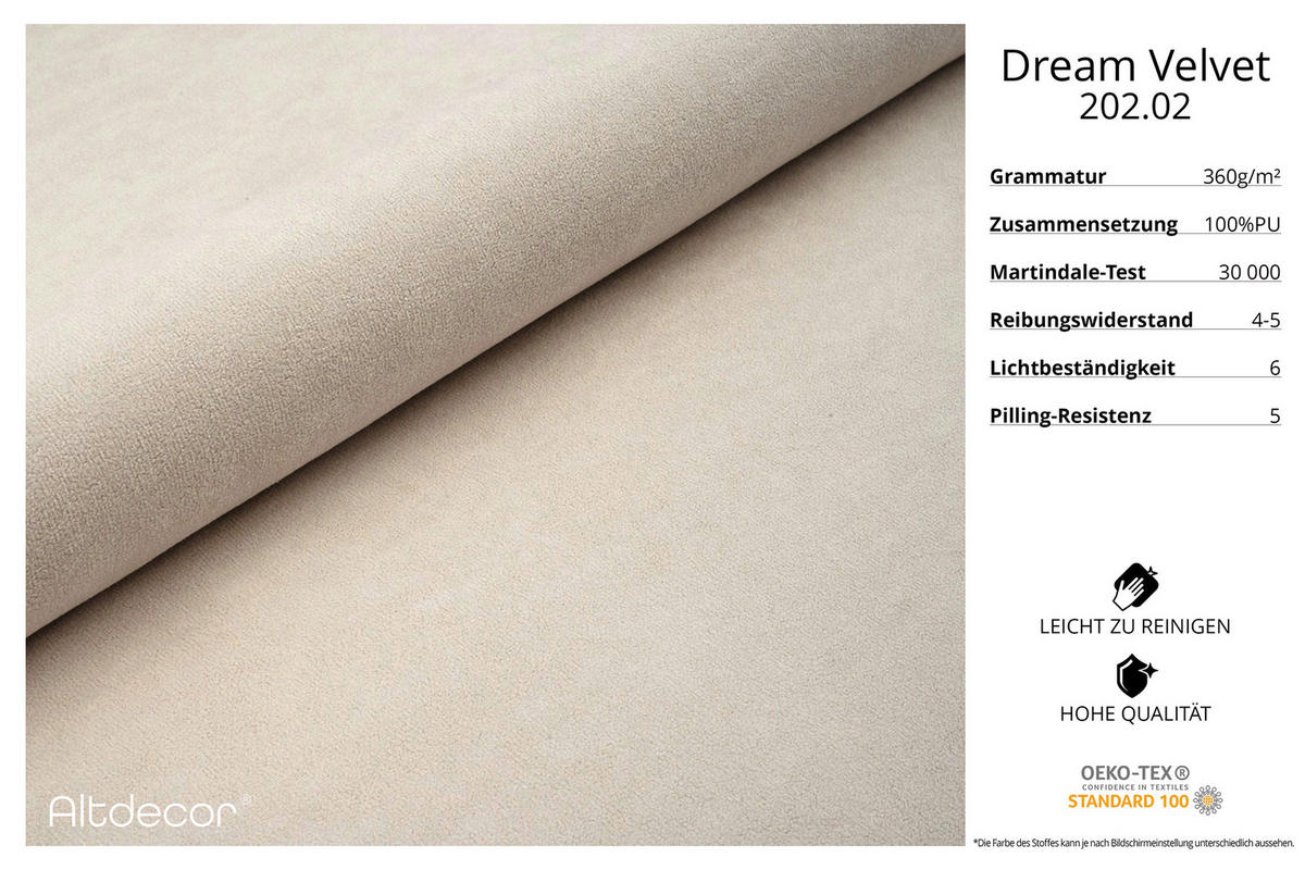 ECKSOFA Ottomane Rechts LIVO-L3 - 422x173x79,5 cm Beige - Beige, Holzwerkstoff/Textil (422/173cm) - ALTDECOR