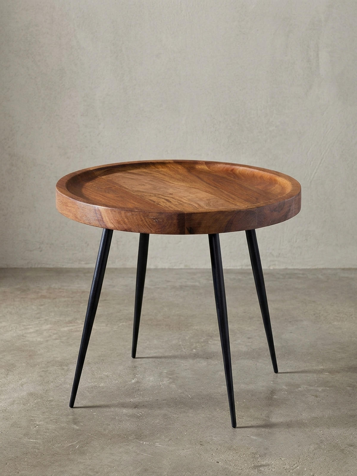 BEISTELLTISCH – Massivholz Metall 50 kg belastbar Industrial - Schwarz/Braun, Holz/Metall (46/46/40cm) - KADIMA DESIGN