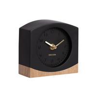 TISCHUHR Paris with Wood - Schwarz - 12/12,5 cm - Schwarz, Kunststoff (12/12/12cm) - Karlsson