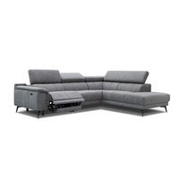 ECKSOFA FIERO 5-Sitzer mit 1 Relaxfunktion, grau - Grau, Holzwerkstoff/Textil (290/228cm) - Courtois Laville